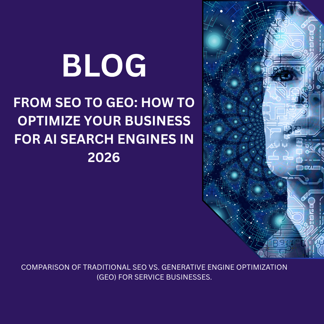 Comparison of traditional SEO vs. Generative Engine Optimization (GEO) for service businesses.