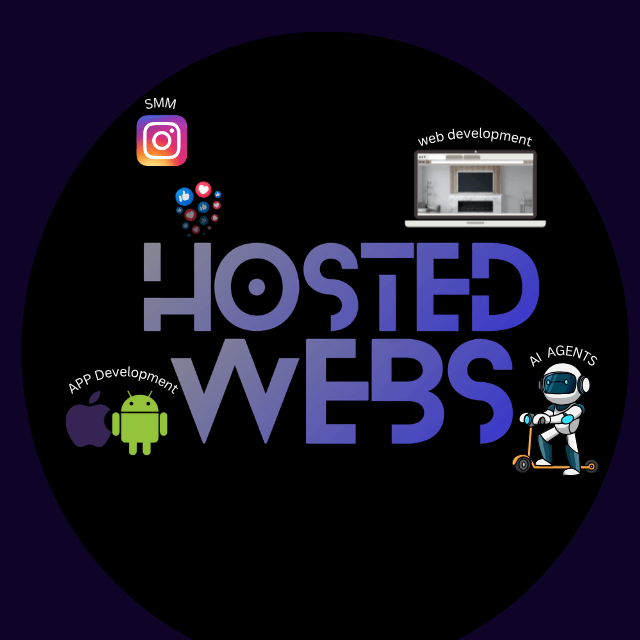 HostedWebs digital agency services — web development, AI agents, app development, and social media marketing